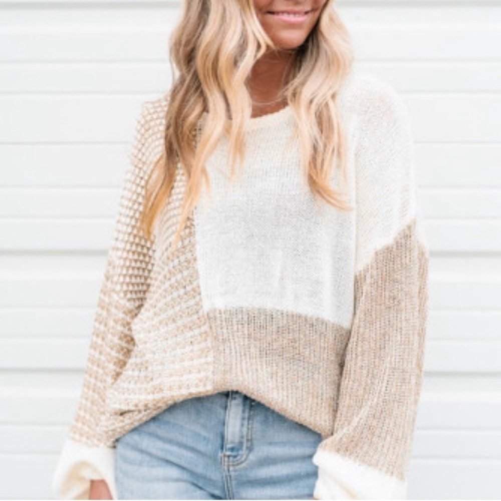 Colorblock Crew Neck Sweater